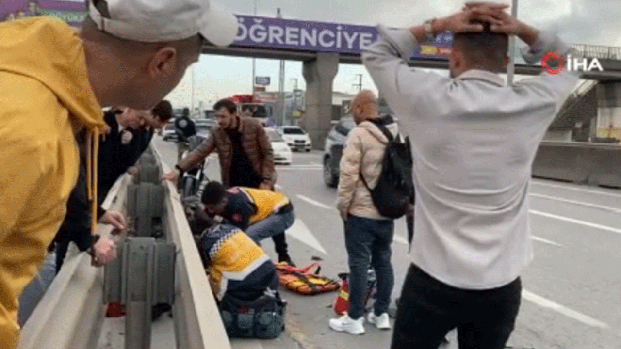 Tanker elektrikli bisikleti sıkıştırdı! Bariyere çarpan sürücü ağır yaralandı!