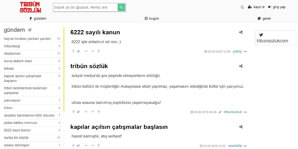 Taraftarlara özel sözlük 