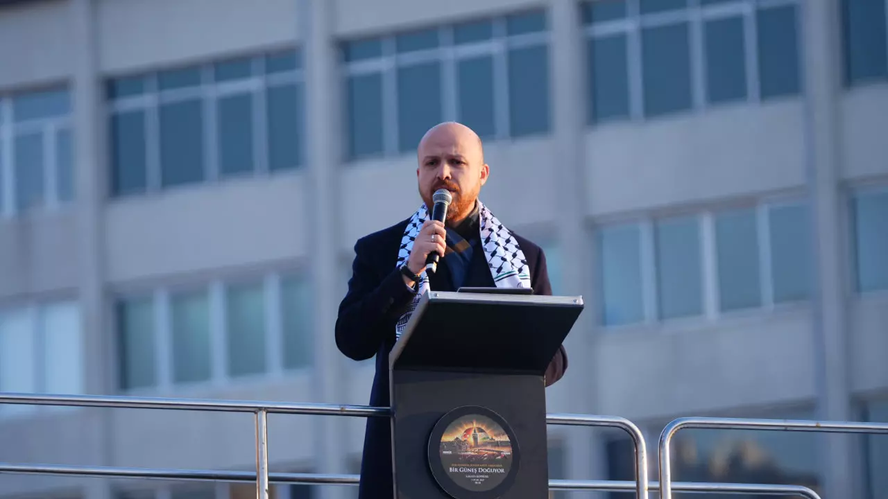 Tarihi mitingte Bilal Erdoğan'dan tarihi çıkış! 'İsrail bu soykırımı yalnız başına yapmıyor!'