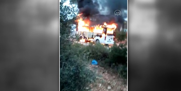 Tarım işçilerini taşıyan minibüs küle döndü