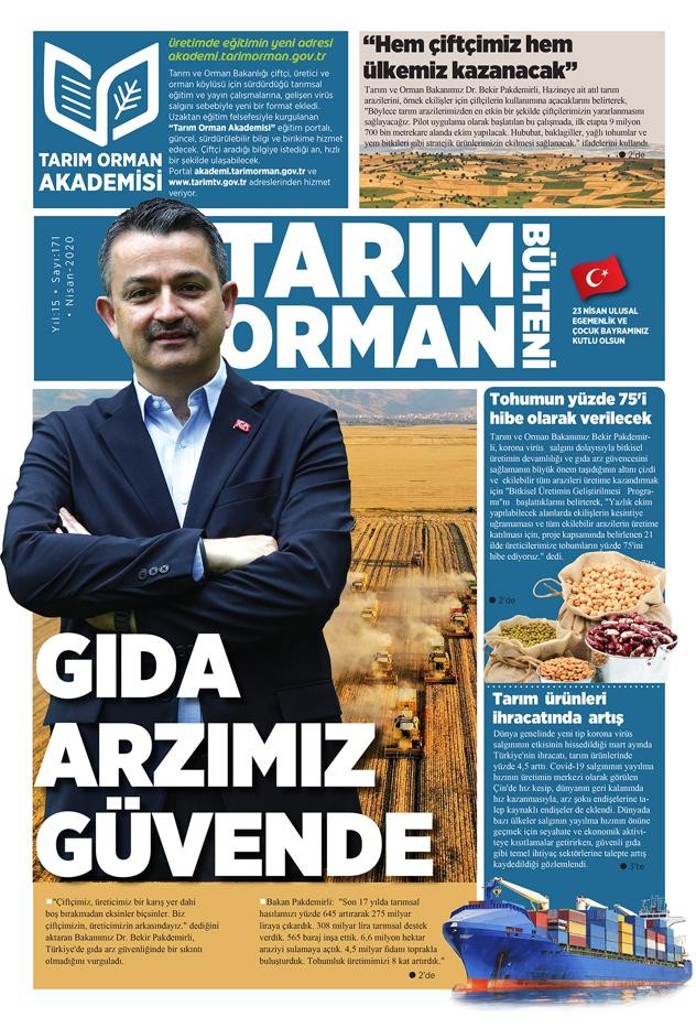 Tarım ve Orman Bülteni nisan sayısı çıktı 