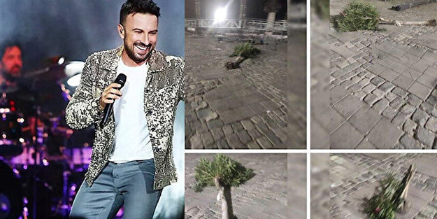 Tarkan kendi konseri için sökülen ağaçlara sessiz!