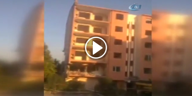 Taş atarak 5 katlı binayı yıktı!