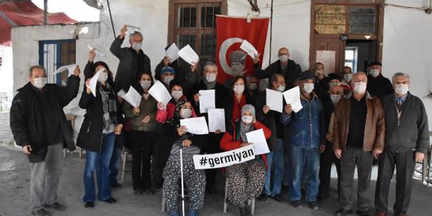 Taş ocağını beyaz maske takarak protesto ettiler