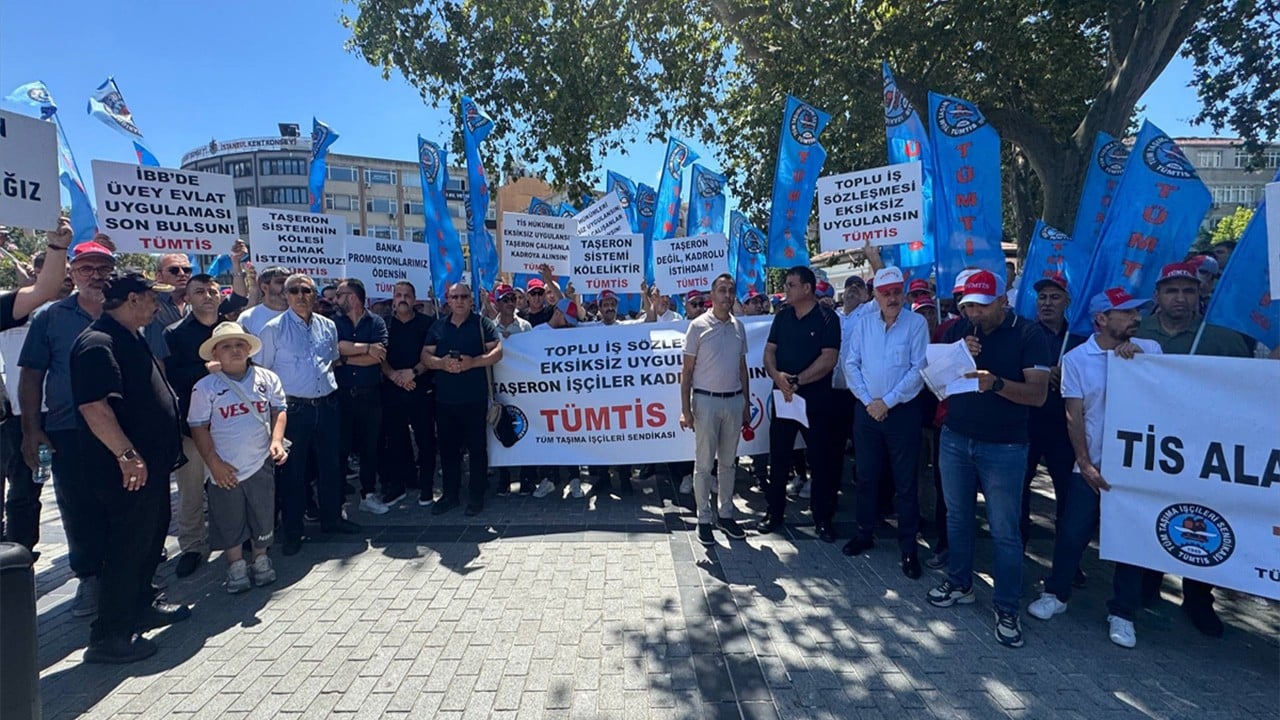 Taşeron işçilerden İBB'ye protesto Uyanık Ekrem sözde bedava sütü ‘bedava’ taşıtmış!