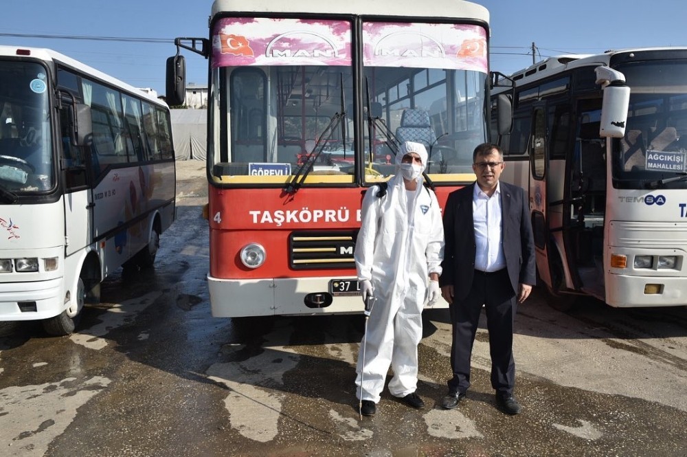 Taşköprü Belediyesi, dezenfekte çalışmalarını sürdürüyor 