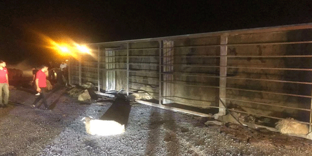 Tatvan'da tır devrildi