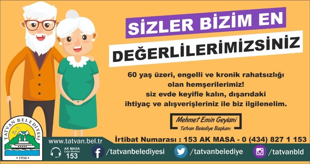 Tatvan’daki yaşlıların alışverişini belediye görevlileri yapacak 