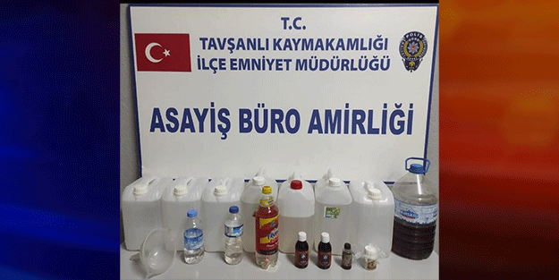Tavşanlı’da 36,5 litre el yapımı içki ele geçirildi