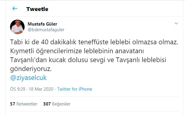 Tavşanlı’dan 81 ilde 81 okula leblebi 