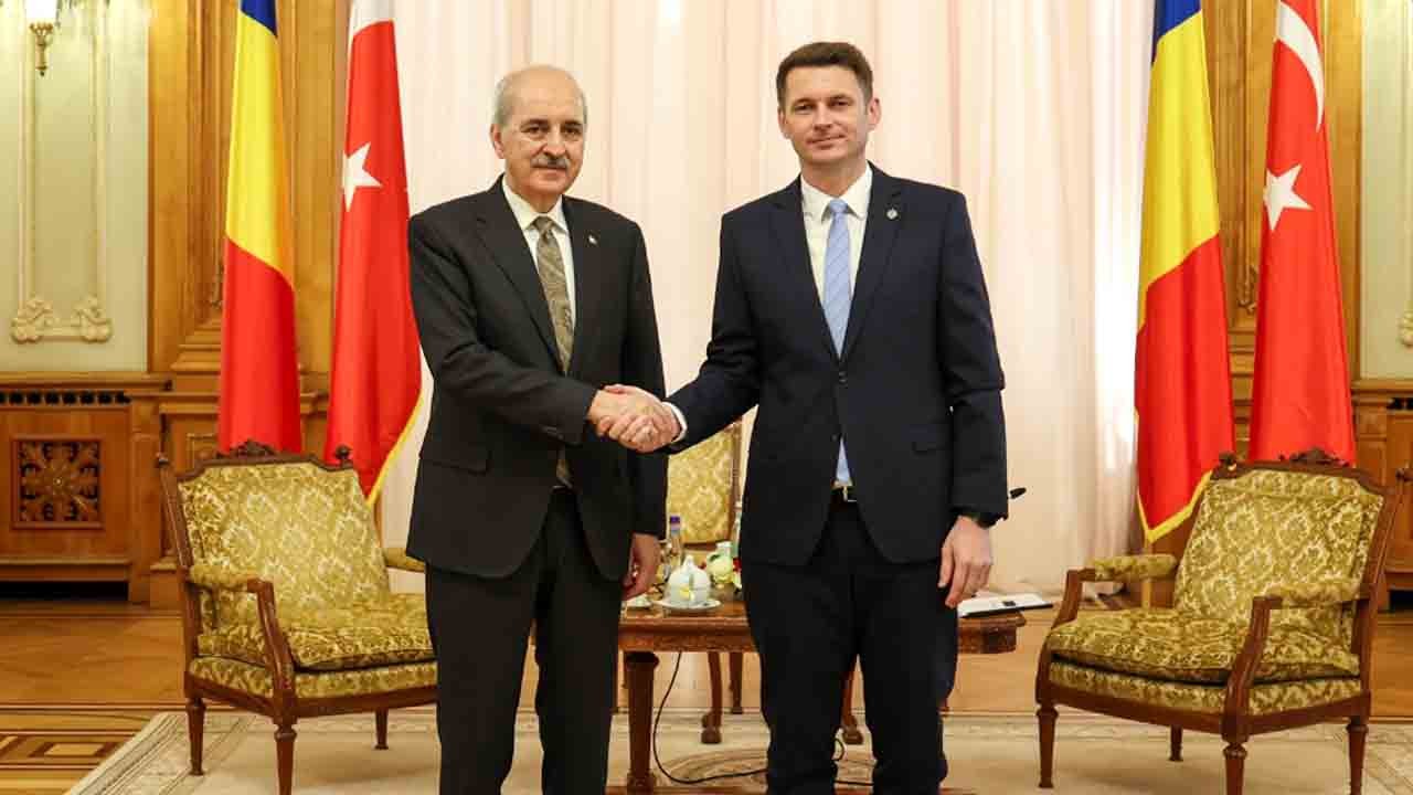 TBMM Başkanı Kurtulmuş, Bükreş’te Romanya Senato Başkanı Abrudean ile görüştü