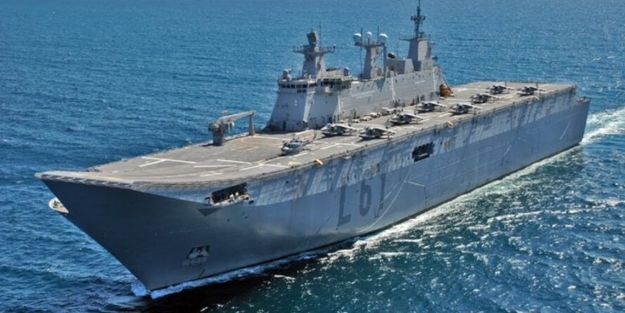 TCG Anadolu'nun kardeşi Türkiye'ye destek için yola çıktı