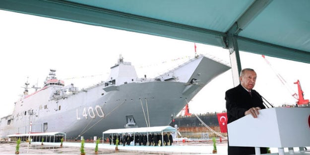 TCG Anadolu'ya açık denizlerde milli koruma kalkanı