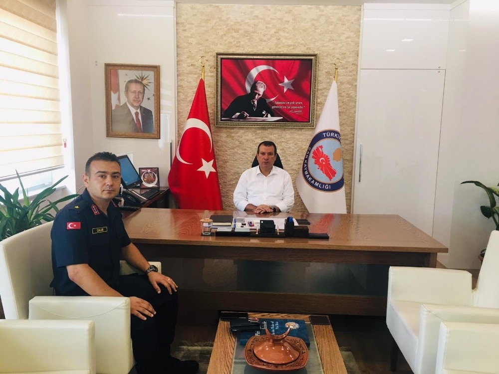 Teğmen Çalış’tan Kaymakam Gürdal’a ziyaret 