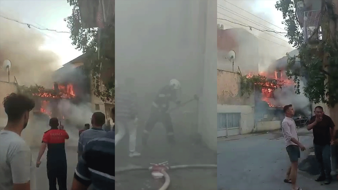 Tek katlı evde çıkan yangın mahalleliyi korkuttu
