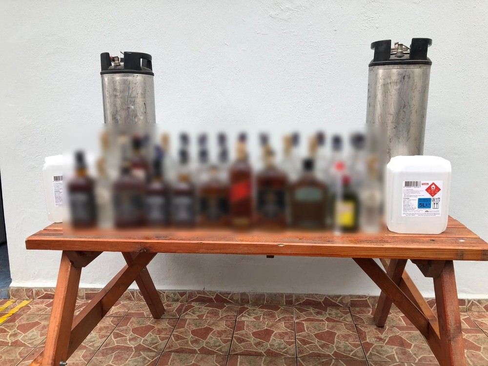 Tekirdağ’da 595 litre kaçak içki ele geçirildi 