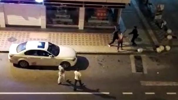 Tekirdağ'da hasım iki grup yolda karşılaştı, palalar konuştu