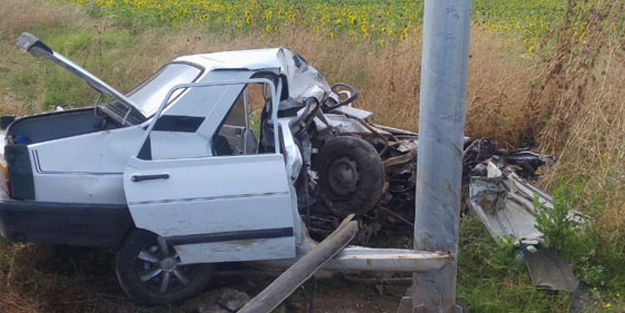 Tekirdağ'da korkunç kaza! Araç ikiye bölündü