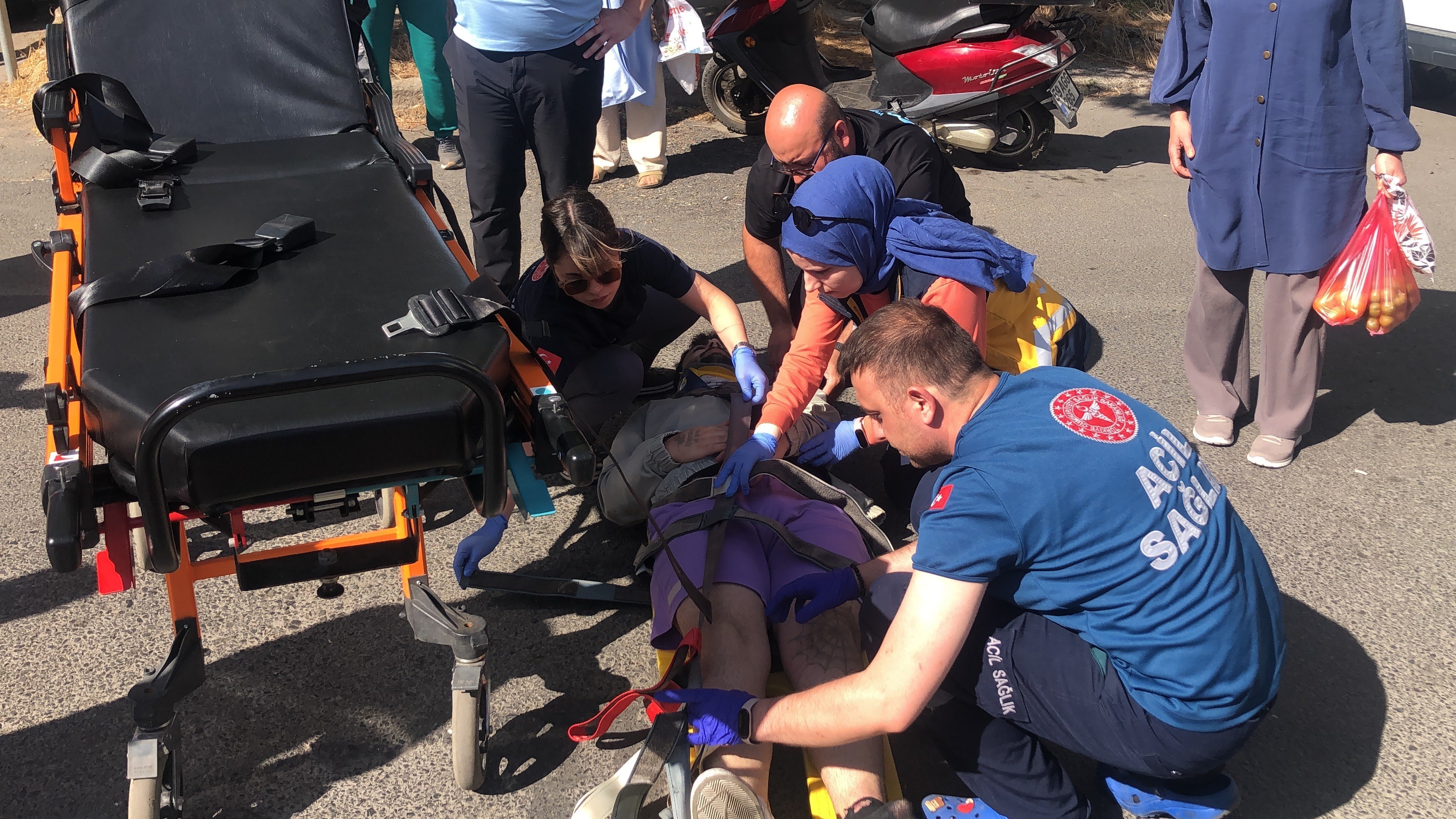 Tekirdağ'da motosikletle otomobilin çarpıştığı kaza kamerada