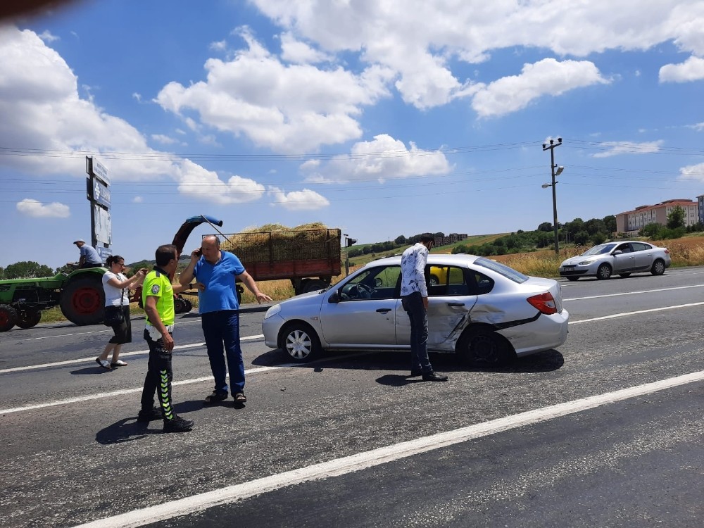 Tekirdağ’da trafik kazasında araçlar kullanılamaz hale geldi 