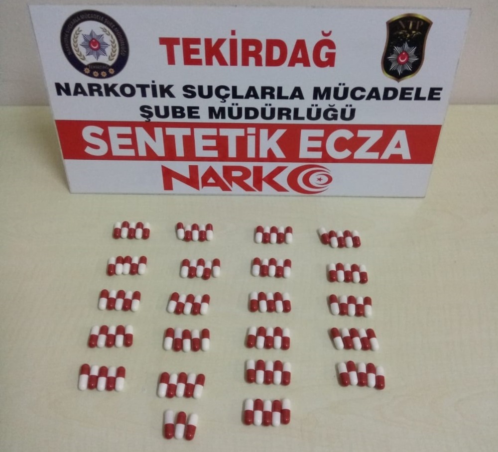 Tekirdağ’da yeşil reçeteye tabi uyuşturucu nitelikli 108 adet hap ele geçirildi 