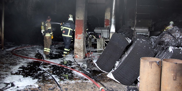 Tekstil atölyesinde korkutan yangın