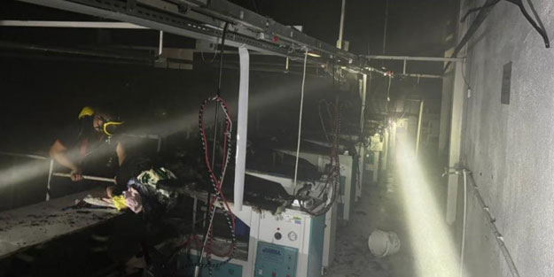 Tekstil fabrikasında yangın