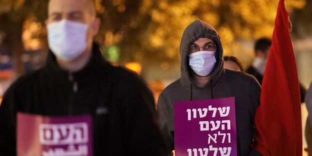 Tel Aviv’de koronavirüse rağmen Netanyahu karşıtı gösteri