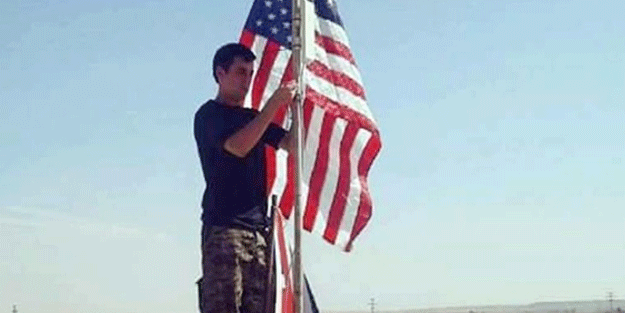 Telabyad'a ABD bayrağı asanlar görüntülendi