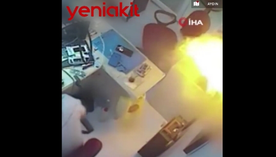 Telefon bataryası bomba gibi patladı! O anlar böyle görüntülendi