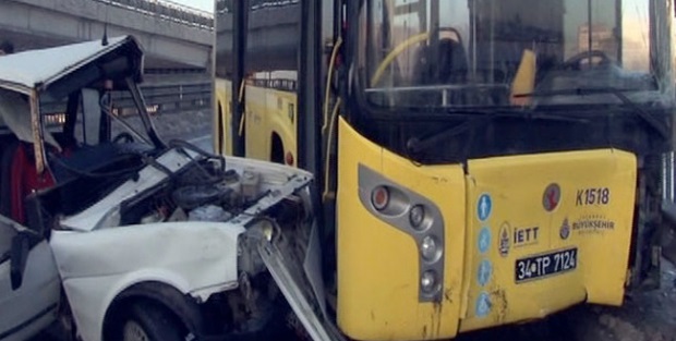 TEM buz pistine döndü! Araçlar birbirine girdi