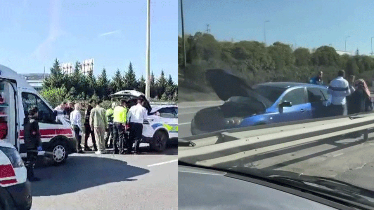 TEM Otoyolu'nda 7 araç birbirine girdi