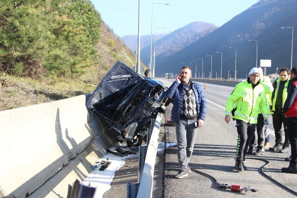 TEM Otoyolunda şaşırtan kaza 