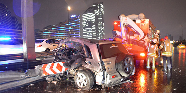 TEM'de cip bariyerlere saplandı