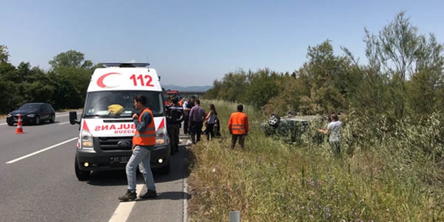 TEM'de korkunç olay! Takla attı