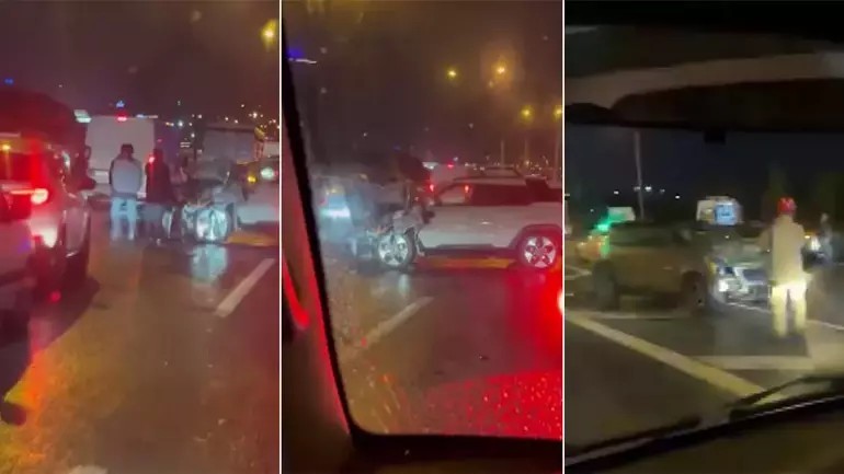 TEM’de zincirleme kaza! 17 araç birbirine girdi