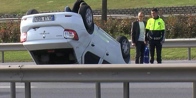 TEM'de zincirleme kaza! Bu araçtan burnu bile kanamadan çıktı