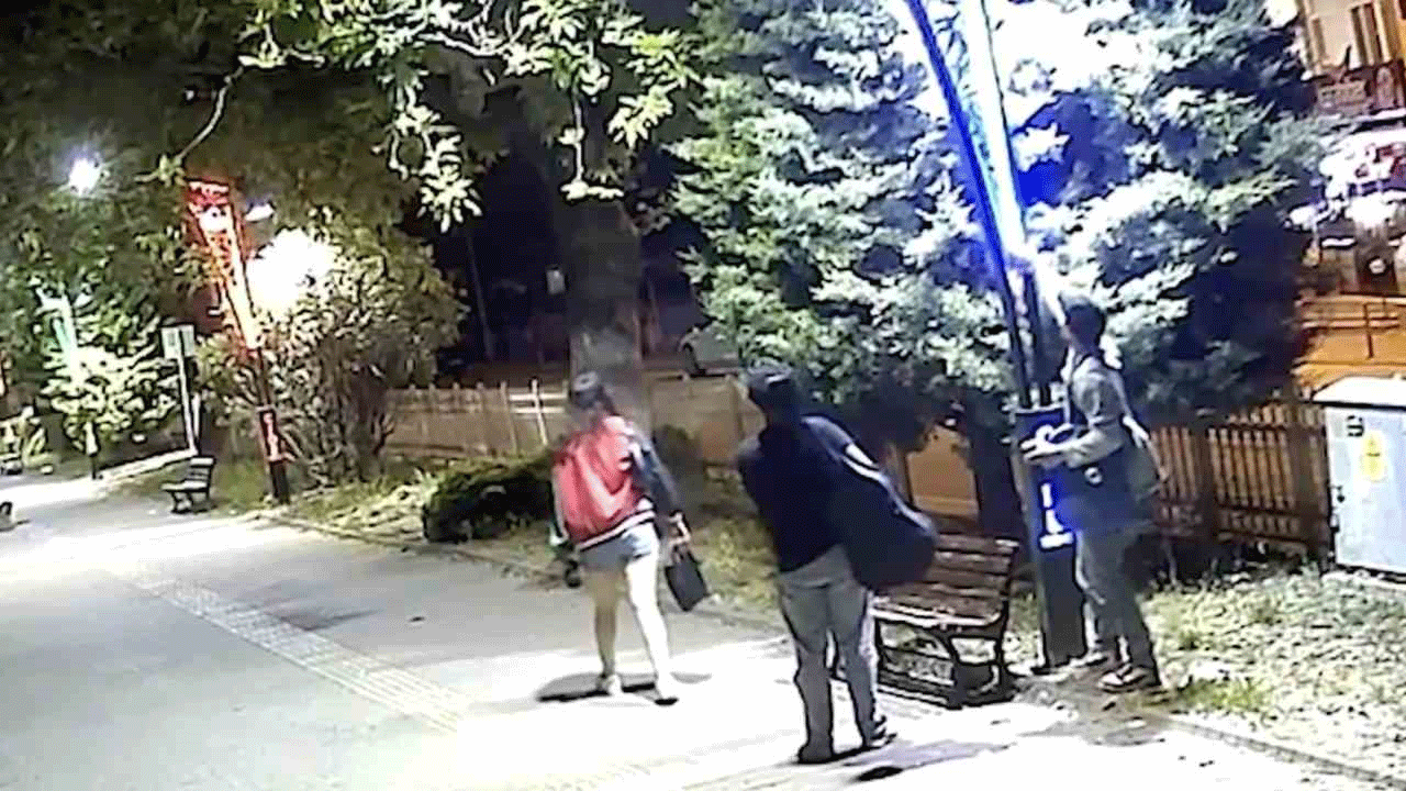 Tepki çeken görüntüler: Eğlence için aydınlatma direklerine zarar verdi!