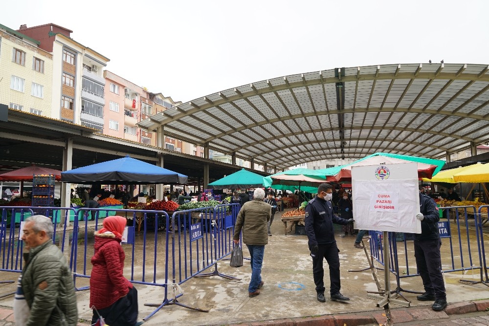Terme pazarlarında korona önlemleri arttı 