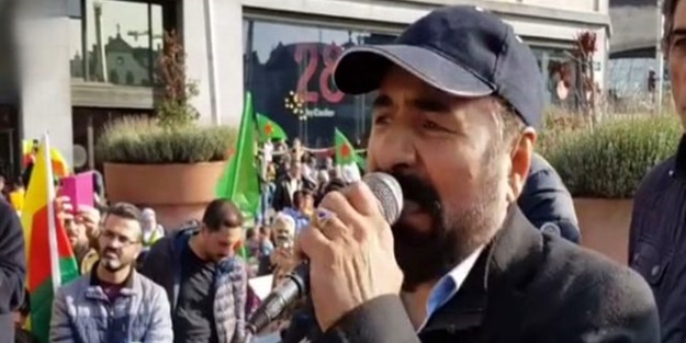 Terör destekçisi Şivan Perver Brüksel'de PKK eylemine katıldı