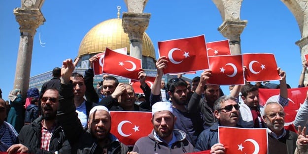 İsrail'e karşı Türkler Kudüs'e akın etti!