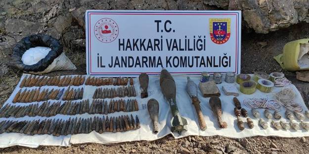 Terör örgütü PKK'nın kayalıklara gizlediği mühimmat ele geçirildi!