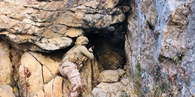 Terör örgütü PKK'ya ait 4 katlı mağara tespit edildi!