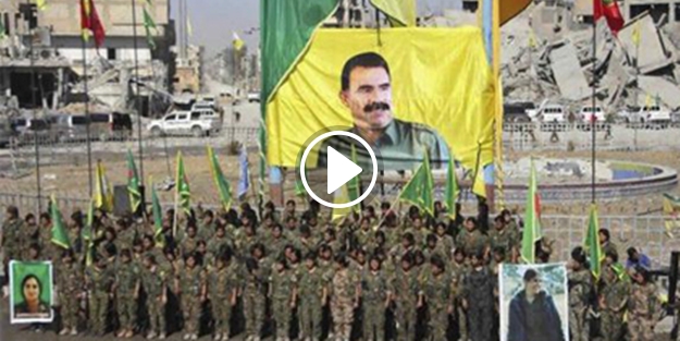Terör örgütü Rakka'da Öcalan posteri açtı