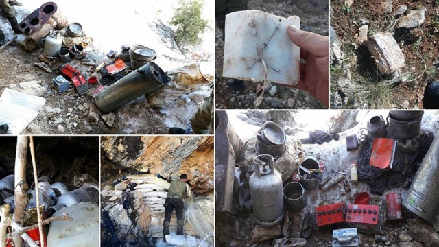 Terör örgütüne ait patlayıcı ve yaşam malzemesi bulundu