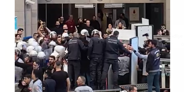 Terör yandaşları binayı bastı İstanbul Adliyesi’nde Abdullah Zeydan provokasyonu