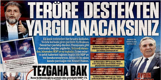 'Teröre destekten yargılanacaksınız'