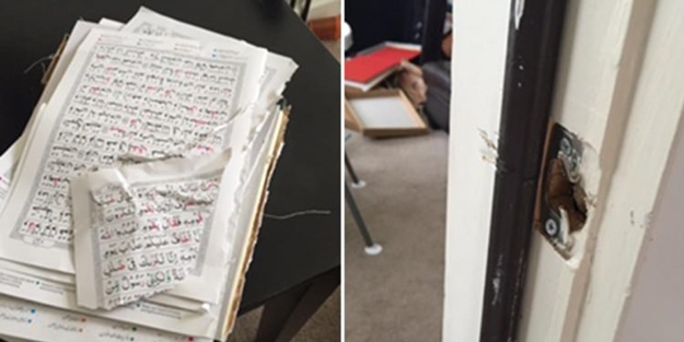 Teröristler cami basıp Kur'an-ı Kerim yırttı!
