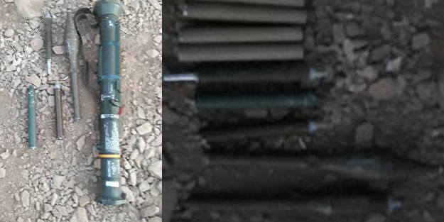 Teröristler silah ve mühimmatı bırakıp kaçtılar