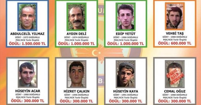 Teröristlerin fotoğrafları billbordlarda